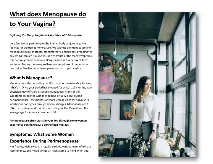 what does menopause do to your vagina