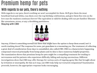 Premium Hemp For Pets