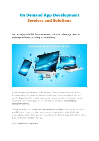 on demand app development services and solutions