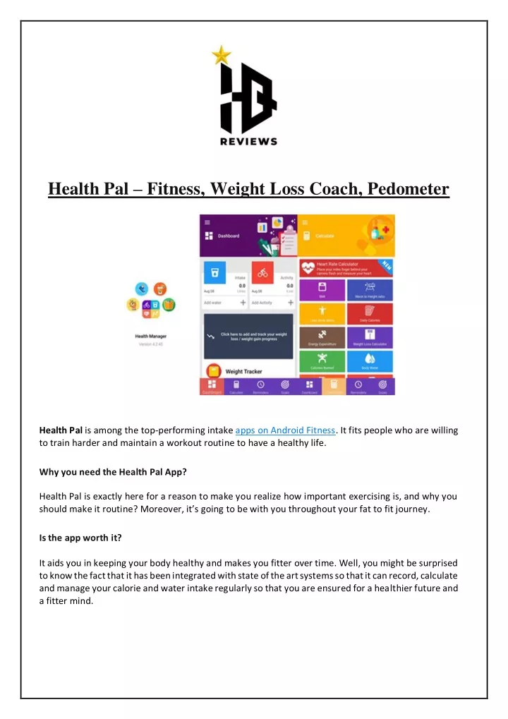 health pal fitness weight loss coach pedometer