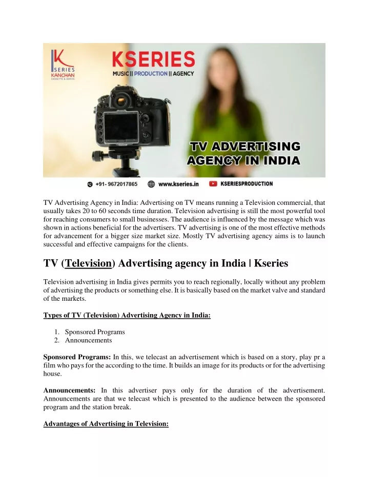 tv advertising agency in india advertising