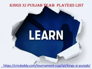 kings xi punjab team players list Kings XI Punjab Squad / Players