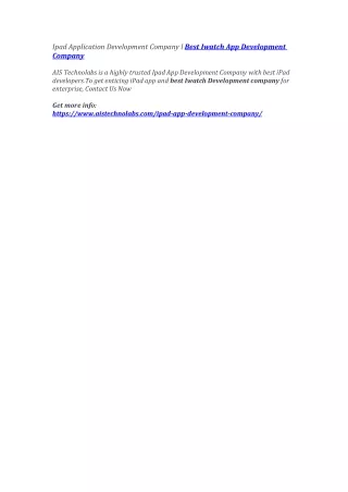 ipad application development company l best
