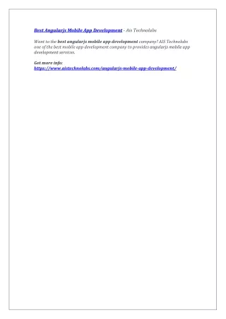 best angularjs mobile app development