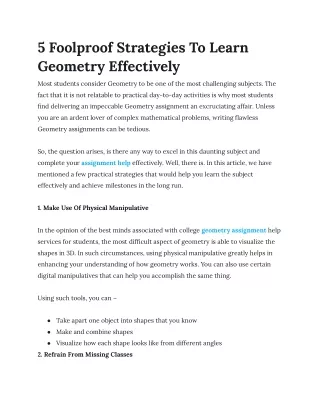5 Foolproof Strategies To Learn Geometry Effectively