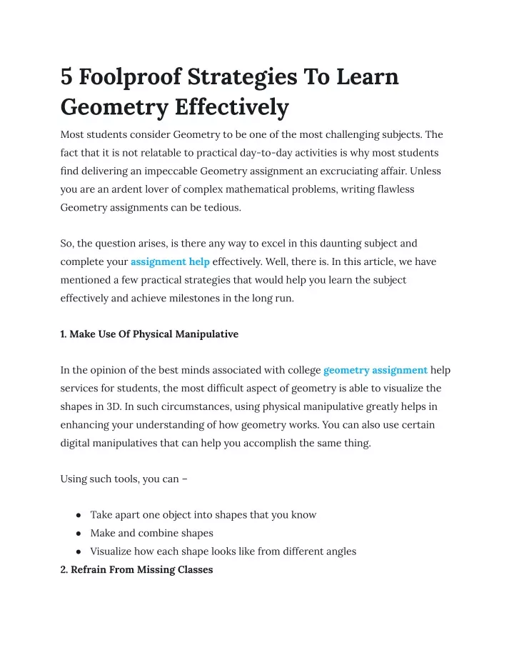 5 foolproof strategies to learn geometry