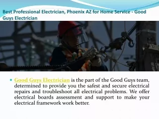 Best Professional Electrician, Phoenix AZ for Home Service
