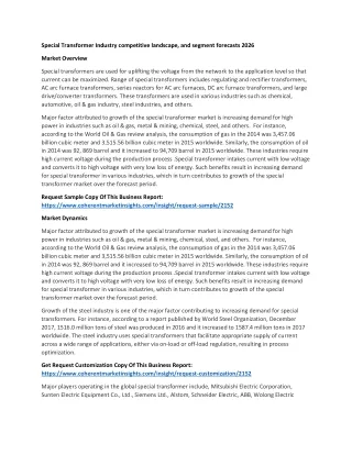 special transformer industry competitive