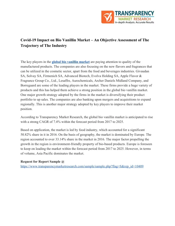covid 19 impact on bio vanillin market