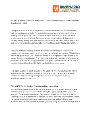 iqf fruits market strategic analysis of current