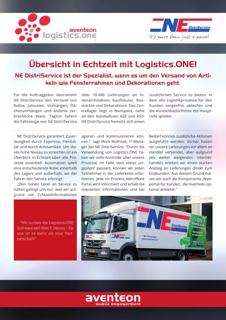 bersicht in echtzeit mit logistics