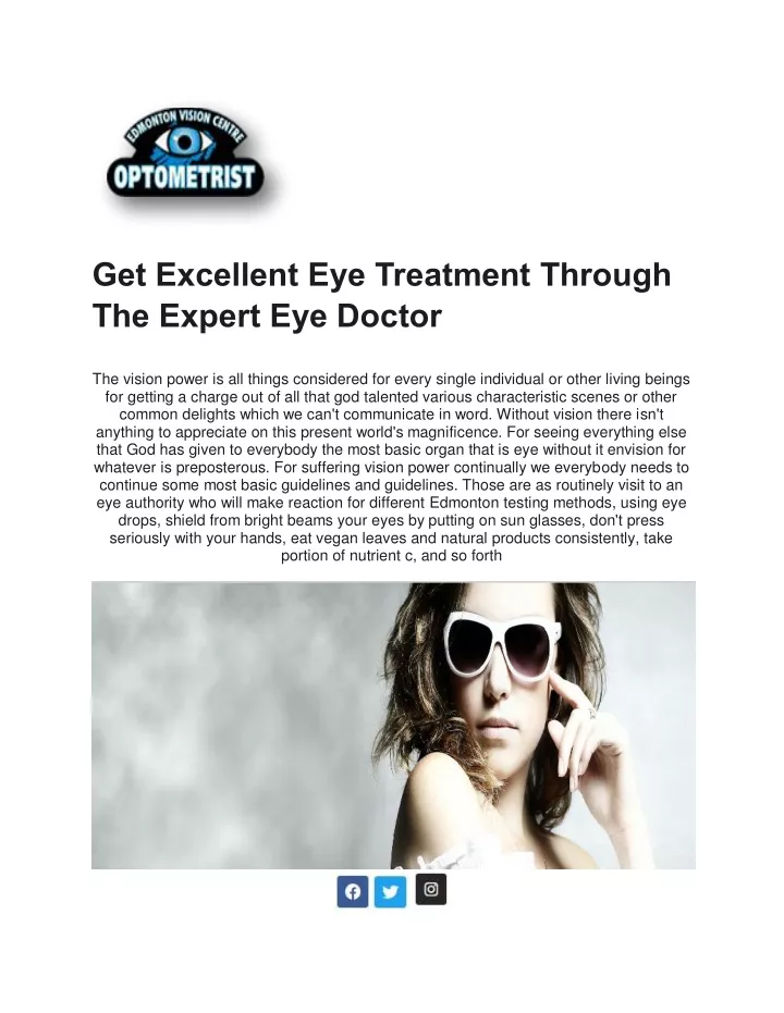 get excellent eye treatment through the expert