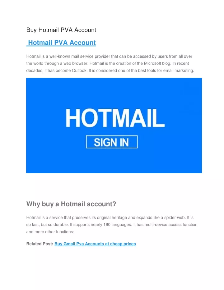 buy hotmail pva account