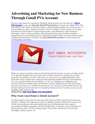 Buy Old Gmail Accounts - Buy Gmail Pva Accounts