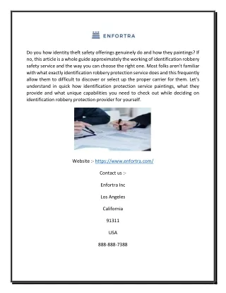 do you how identity theft safety offerings
