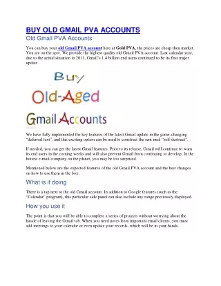 Buy Old Gmail Pva Accounts - Buy Hotmail Pva Accounts