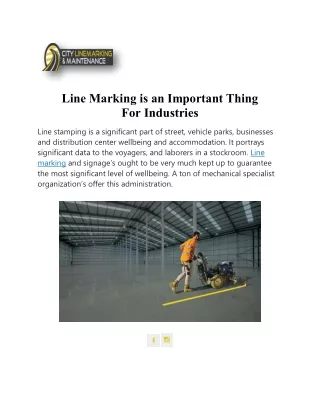 line marking is an important thing for industries