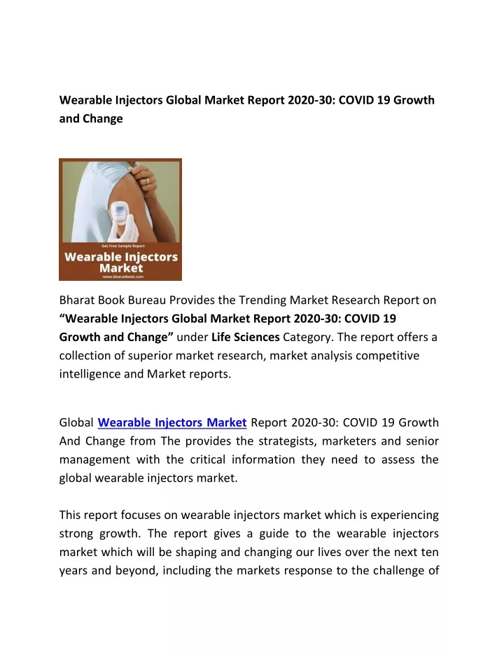 wearable injectors global market report 2020