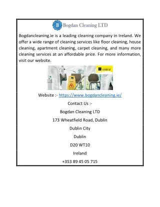 bogdancleaning ie is a leading cleaning company
