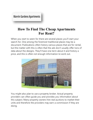 Cheap Apartments For Rent In Odessa | Marvin Gardens Apartments