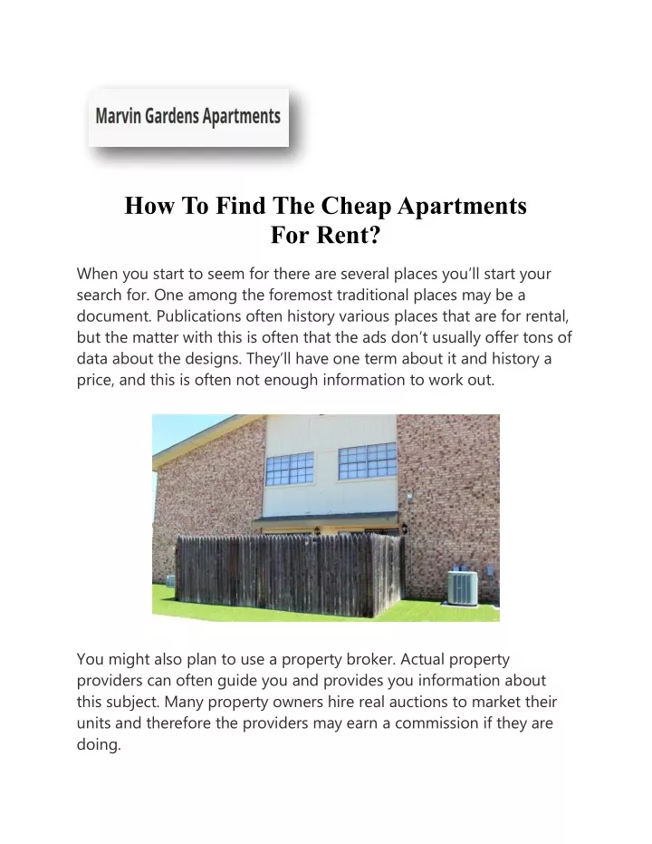 how to find the cheap apartments for rent