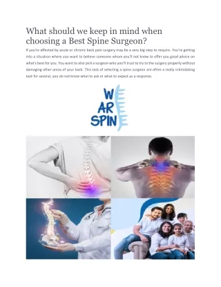 Degenerative Spine Clinics In Mumbai | Wearespine.in
