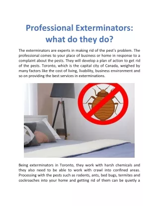 professional exterminators what do they do