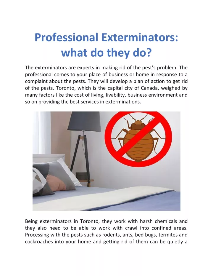 professional exterminators what do they do