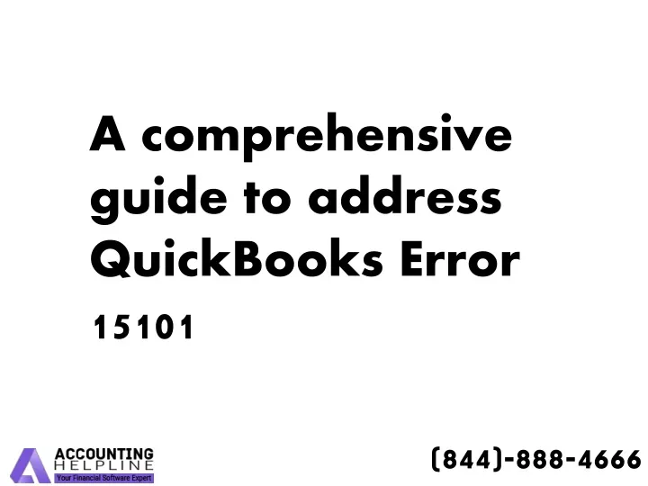 a comprehensive guide to address quickbooks error