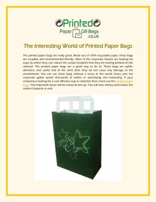 The Interesting World of Printed Paper Bags