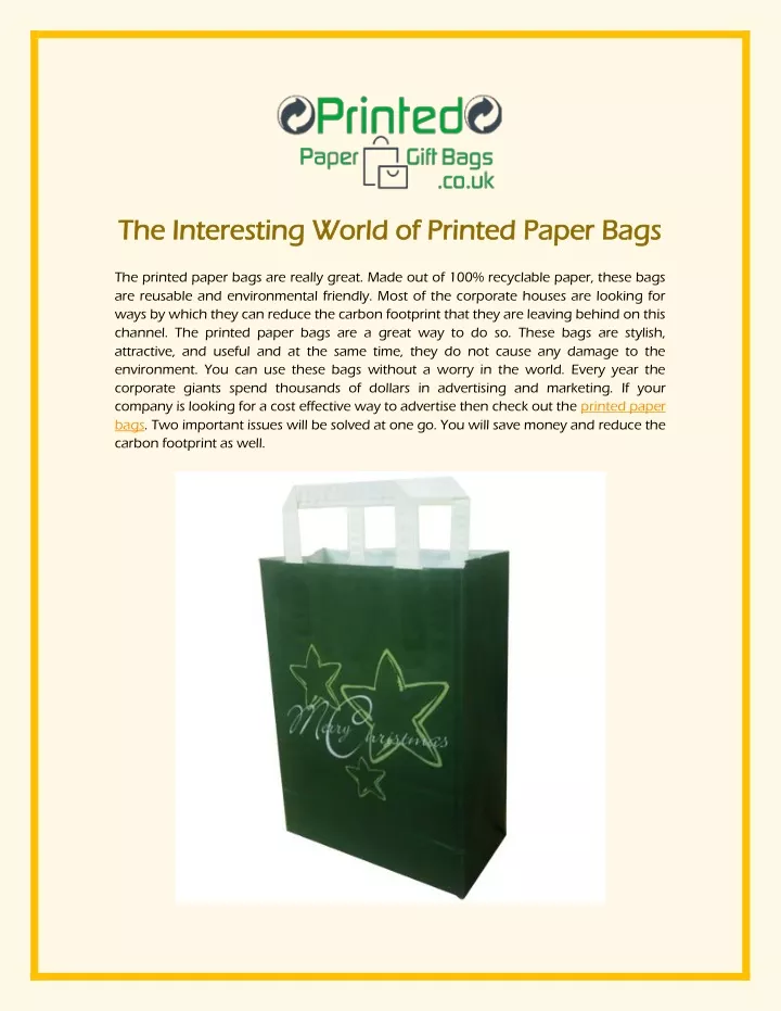 the interesting world of printed paper bags