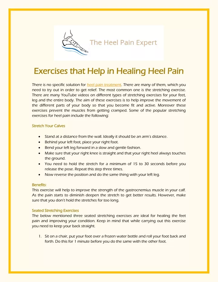 exercises that help in healing heel pain