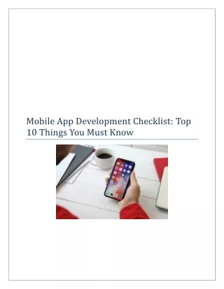 Mobile App Development Checklist: 10 Things You Must Know
