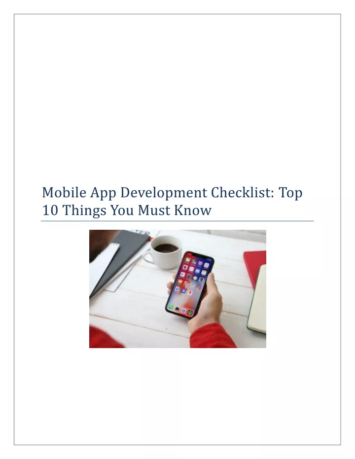 mobile app development checklist top 10 things