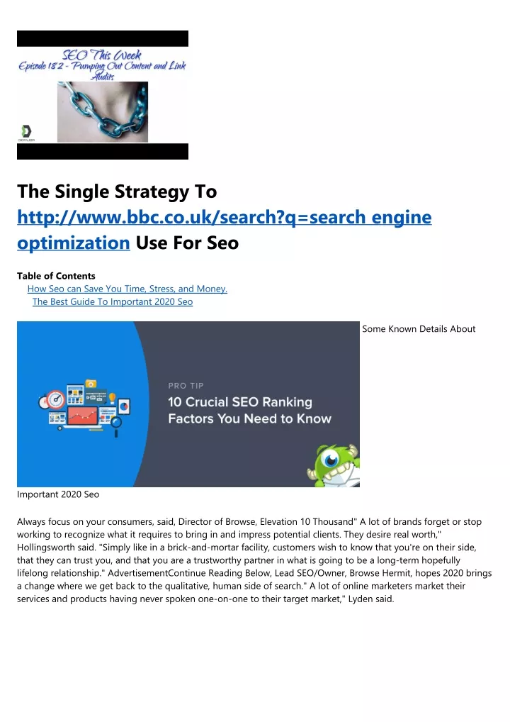 the single strategy to http www bbc co uk search
