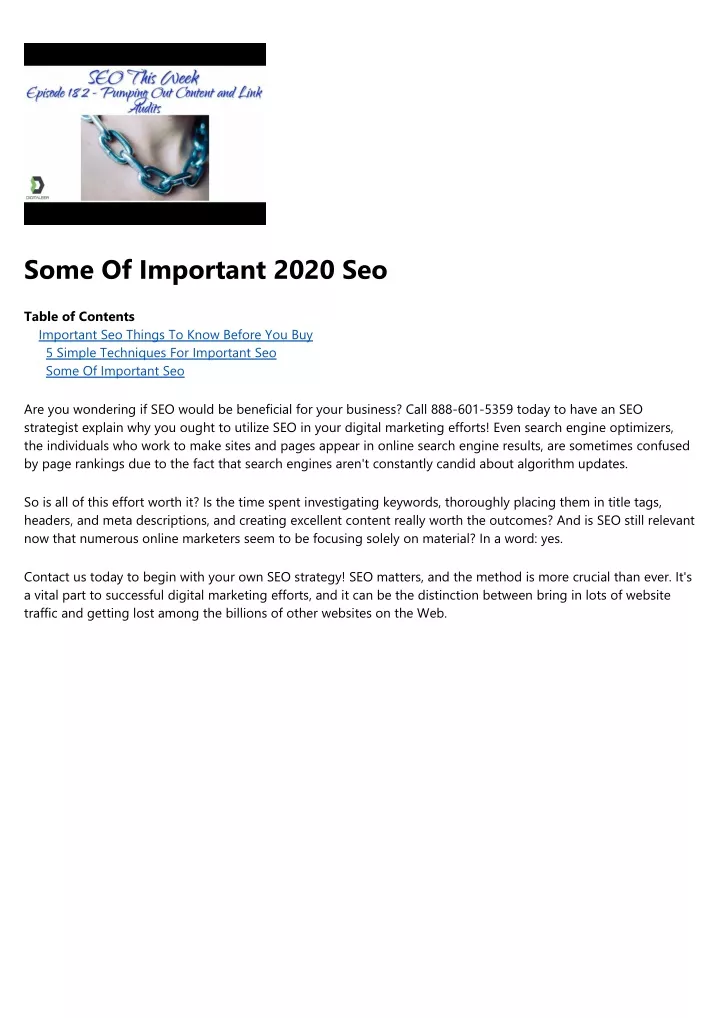 some of important 2020 seo