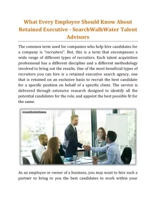 what every employee should know about retained
