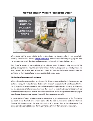 throwing light on modern farmhouse d cor