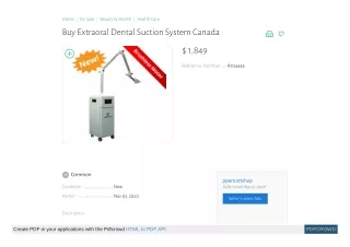 Buy Extraoral Dental Suction System Canada