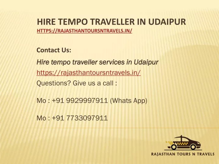 hire tempo traveller in udaipur https rajasthantoursntravels in
