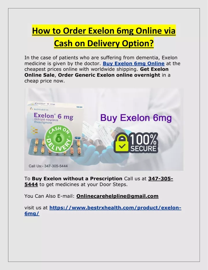 how to order exelon 6mg online via cash