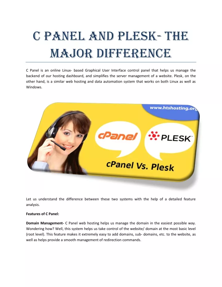 c panel and plesk the major difference
