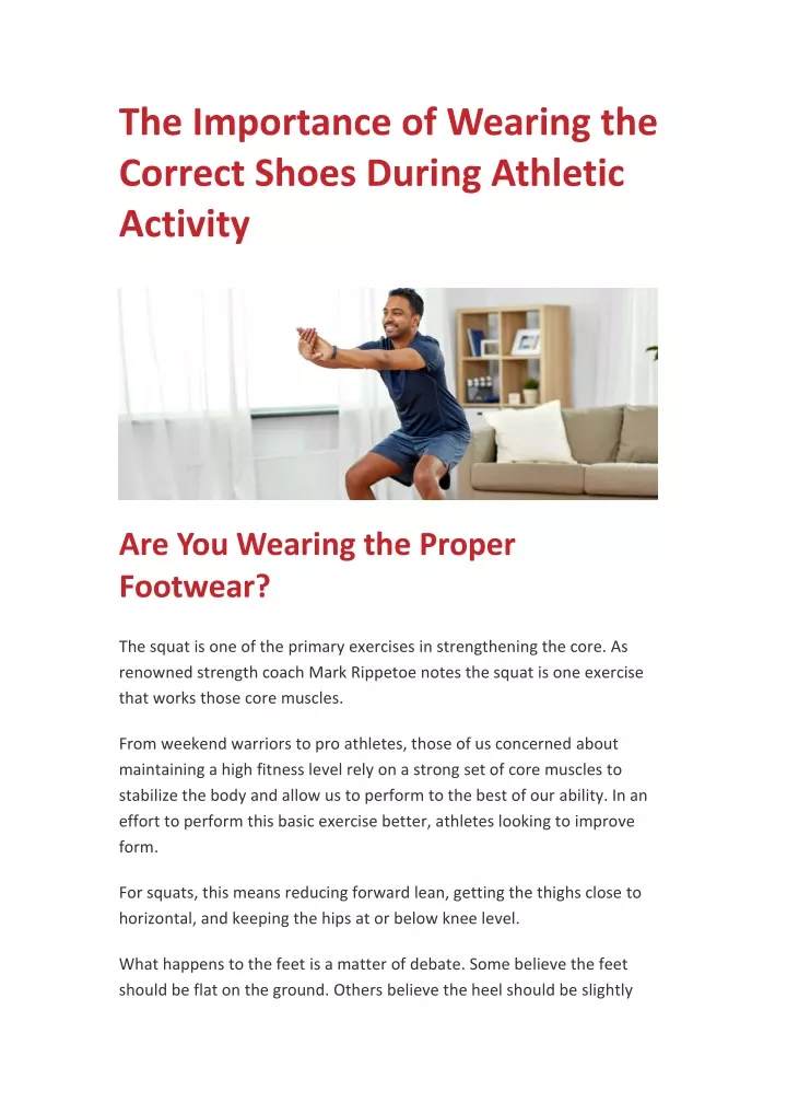 the importance of wearing the correct shoes