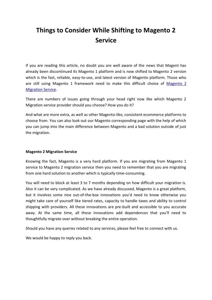 things to consider while shifting to magento