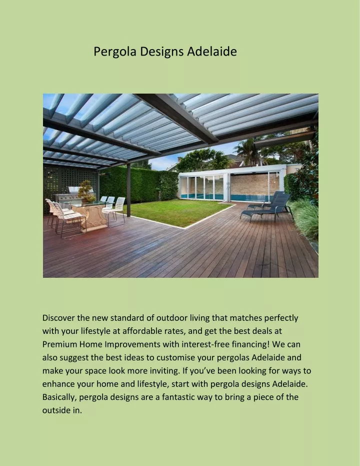 pergola designs adelaide