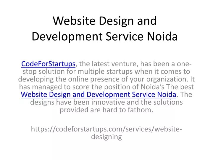 website design and development service noida