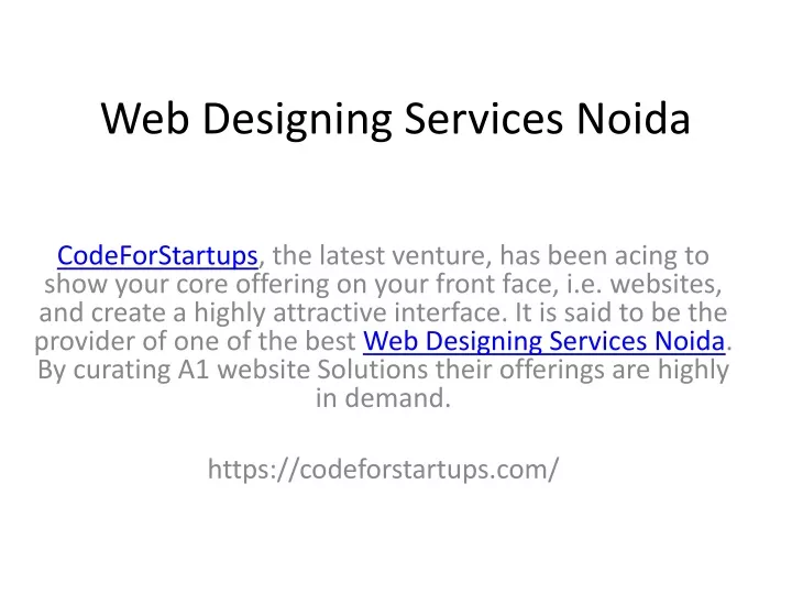 web designing services noida