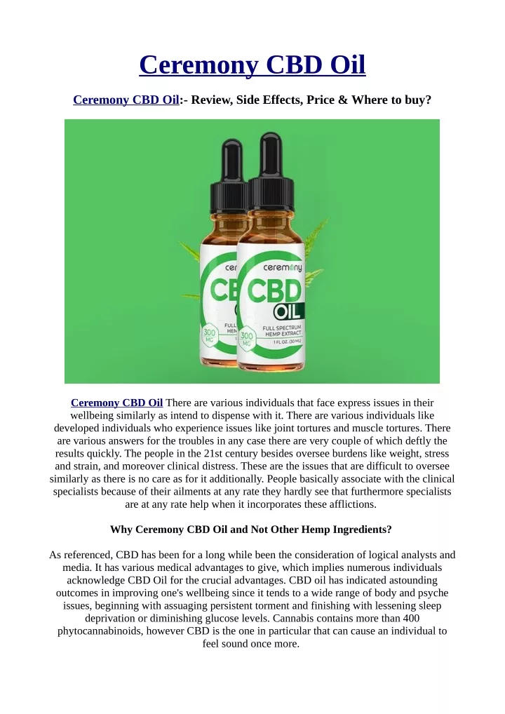 ceremony cbd oil