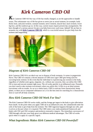 Kirk Cameron CBD Oil Where to buy,Read Price, Reviews & Scam!
