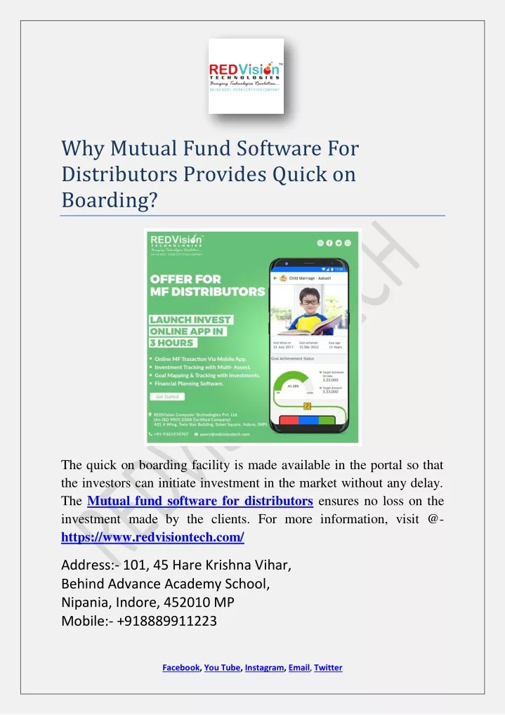 why mutual fund software for distributors